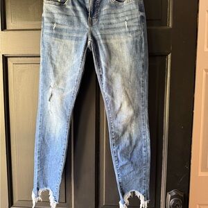 Lucky Brand Light Blue Distressed Cropped Jeans
